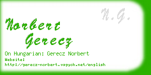 norbert gerecz business card